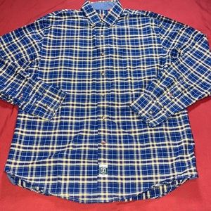 IZOD Men's Long Sleeve Plaid Shirt Size Medium